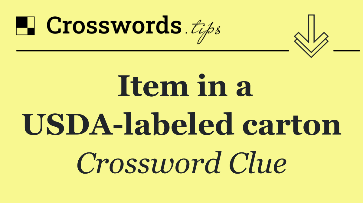 Item in a USDA labeled carton