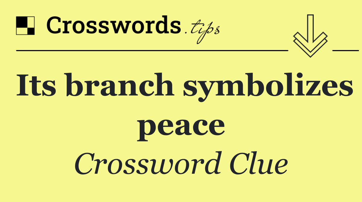 Its branch symbolizes peace