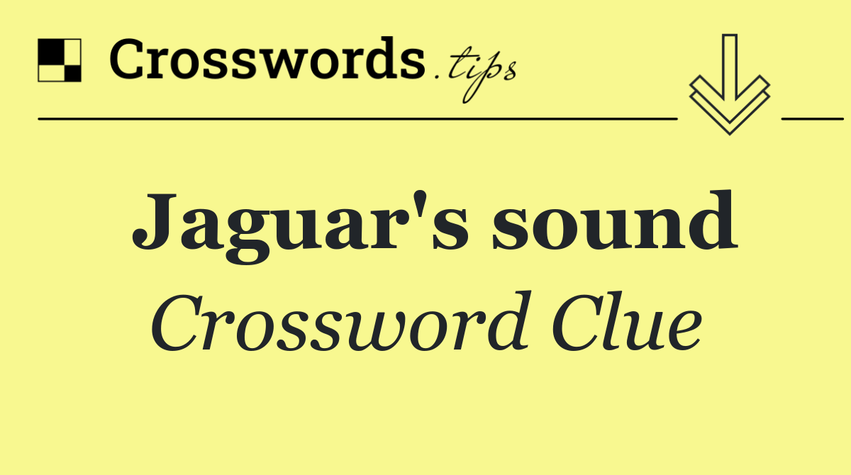 Jaguar's sound