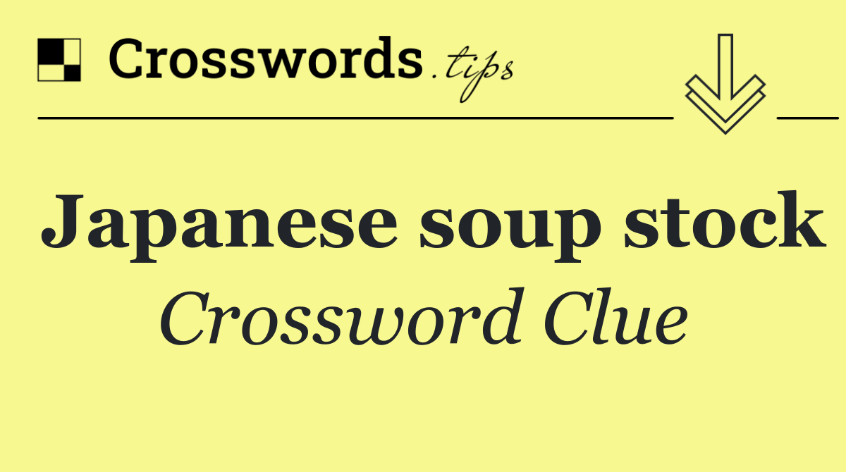 Japanese soup stock