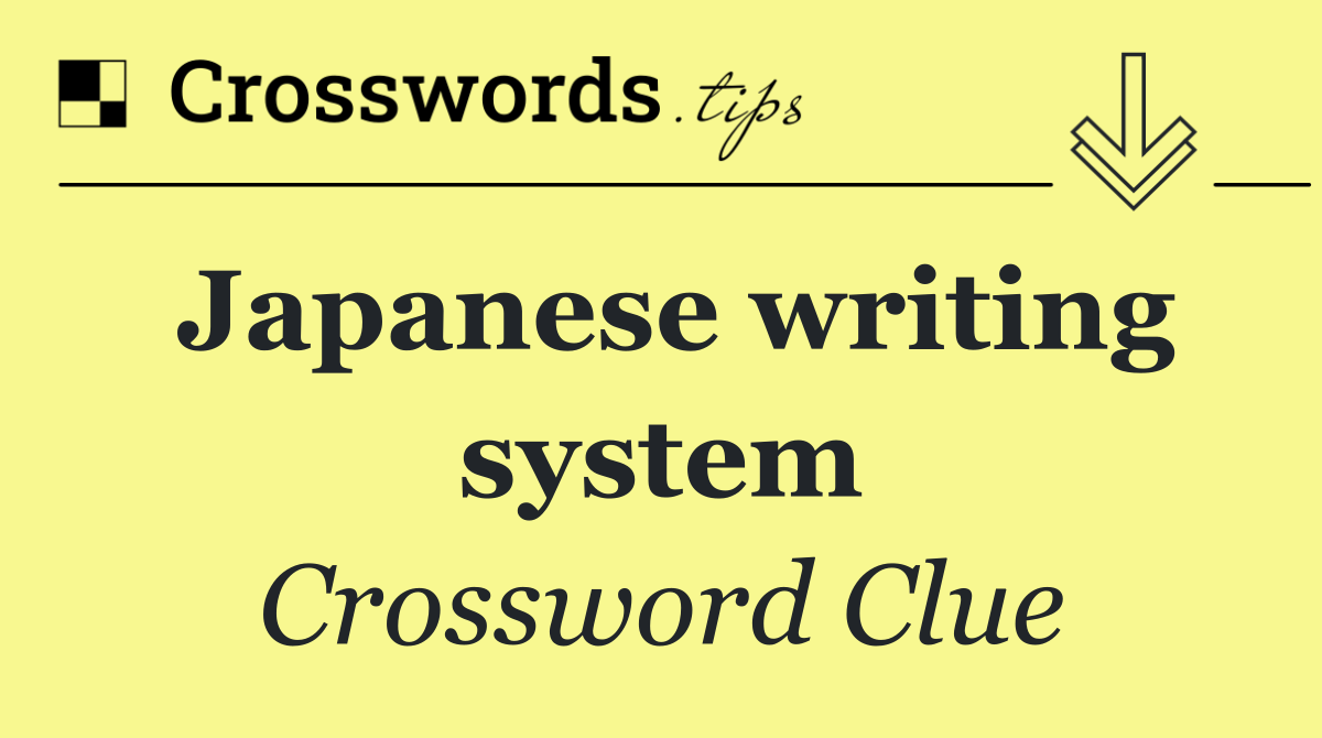 Japanese writing system