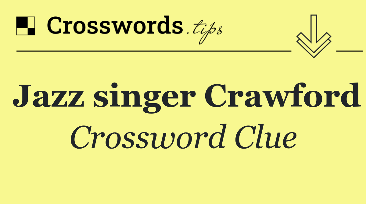 Jazz singer Crawford