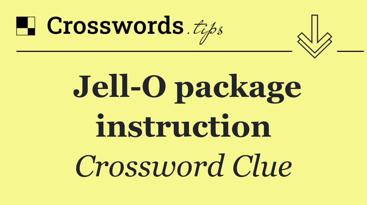 Jell O package instruction