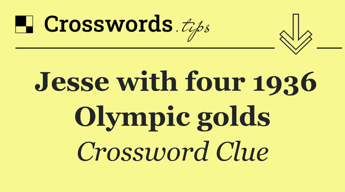 Jesse with four 1936 Olympic golds