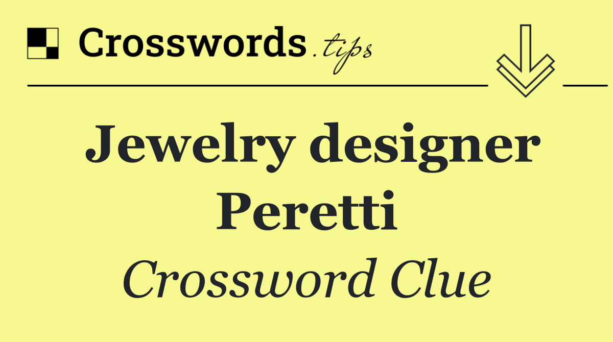 Jewelry designer Peretti