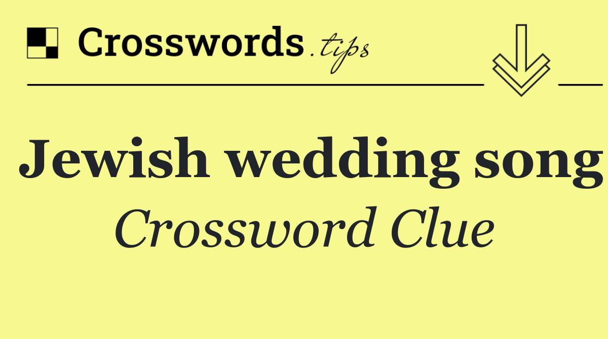 Jewish wedding song