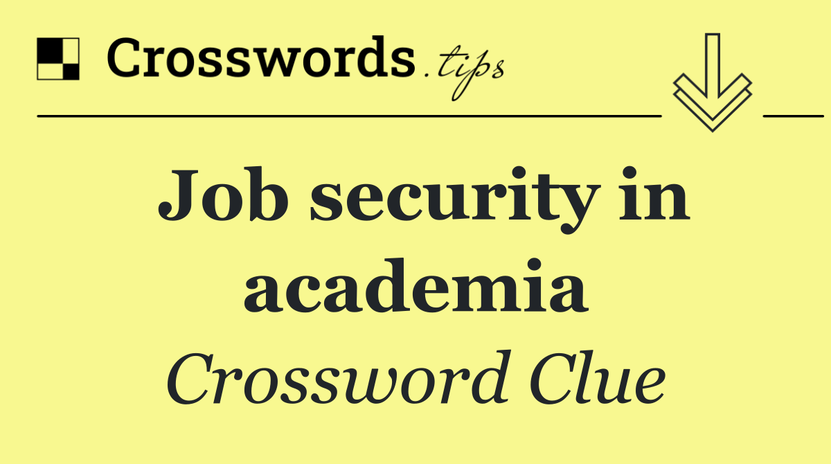Job security in academia