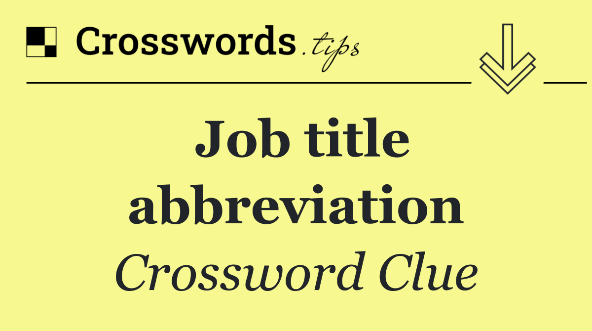 Job title abbreviation