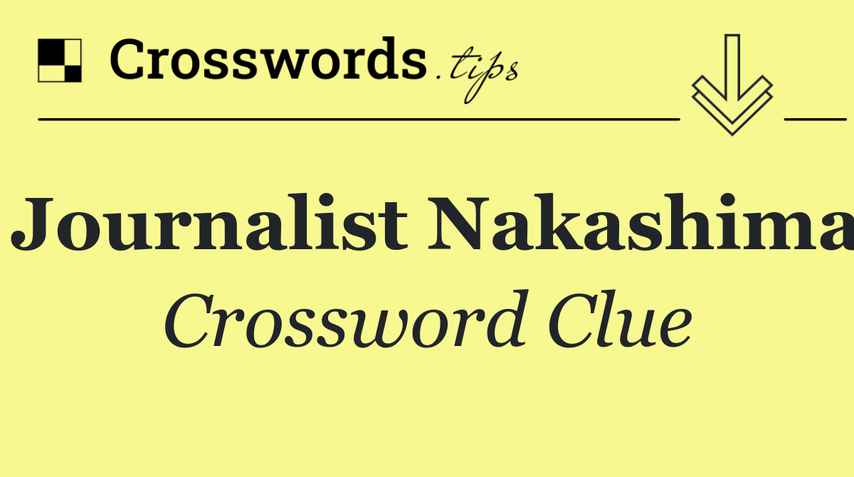 Journalist Nakashima