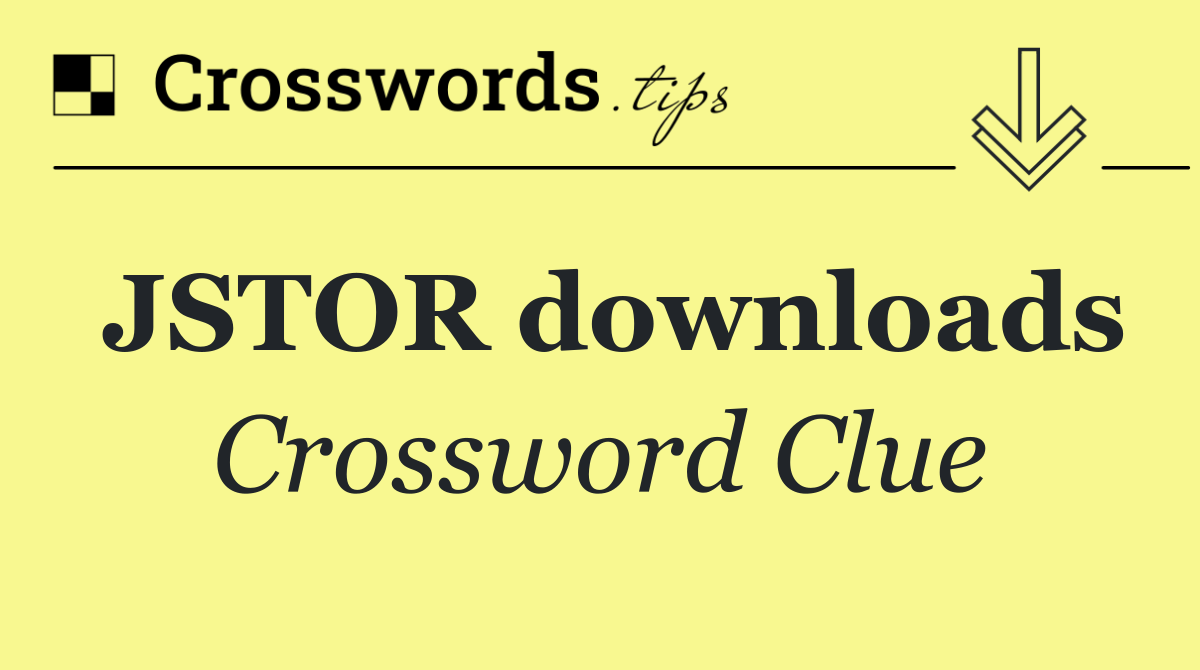 JSTOR downloads