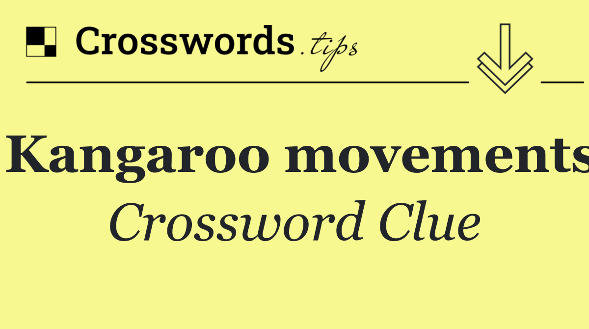 Kangaroo movements