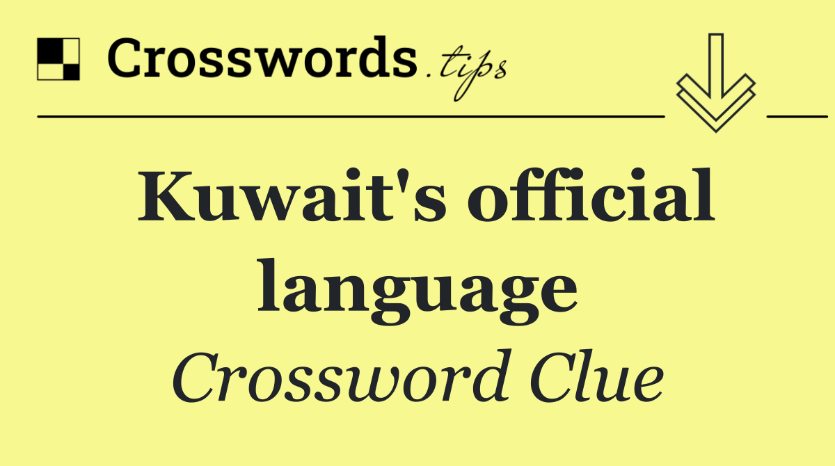 Kuwait's official language
