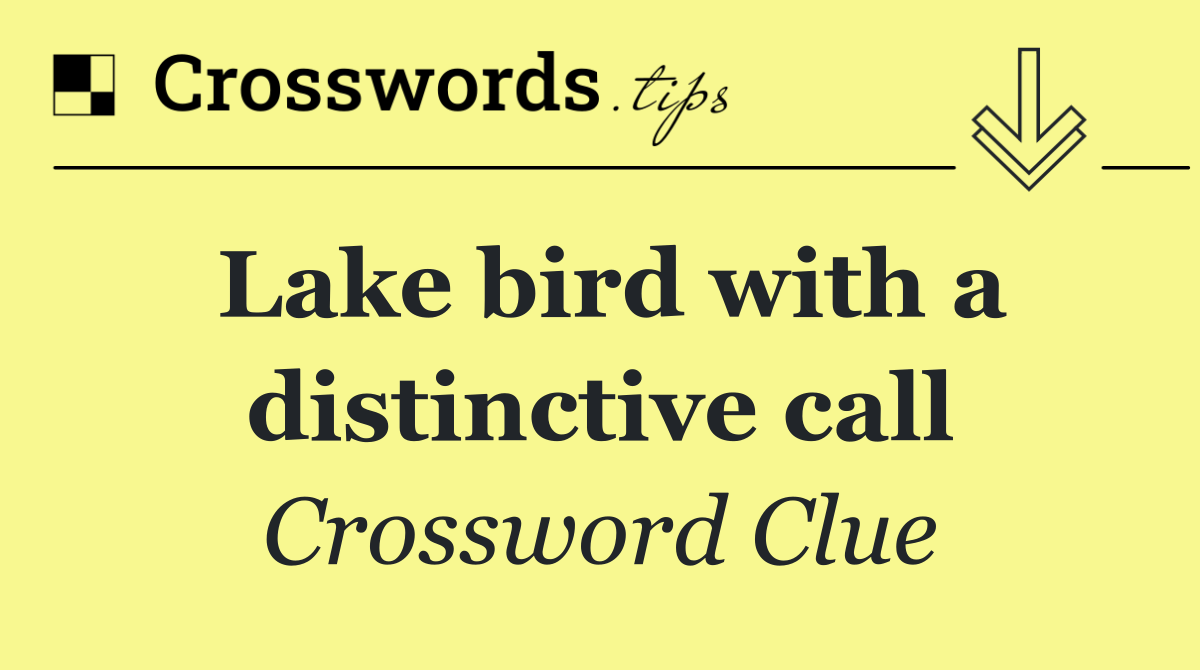 Lake bird with a distinctive call