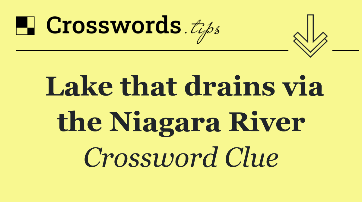 Lake that drains via the Niagara River