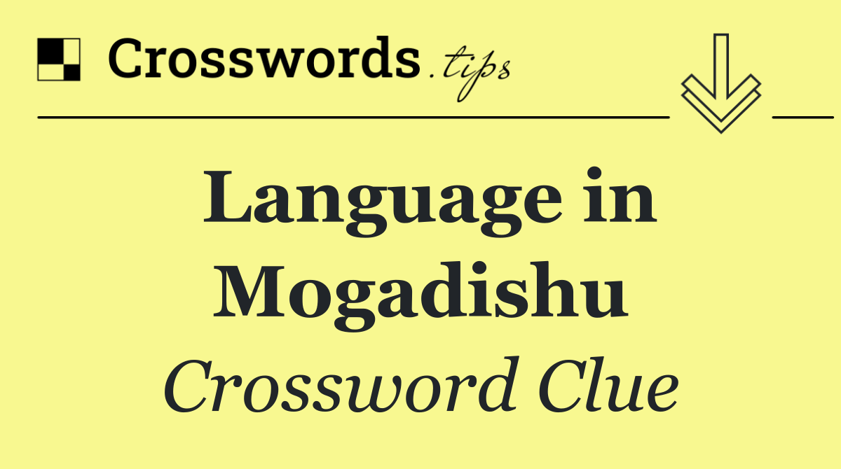 Language in Mogadishu