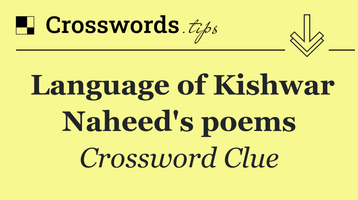 Language of Kishwar Naheed's poems