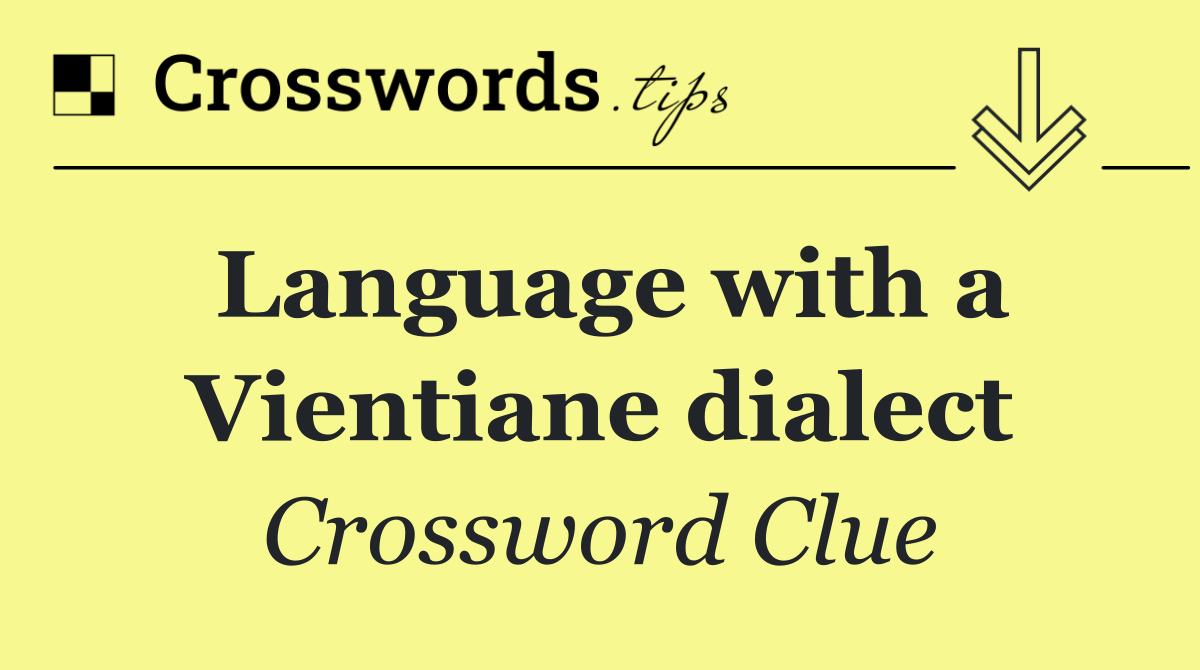 Language with a Vientiane dialect