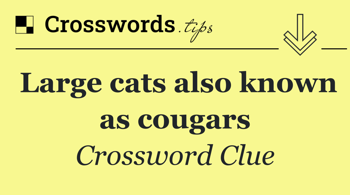 Large cats also known as cougars