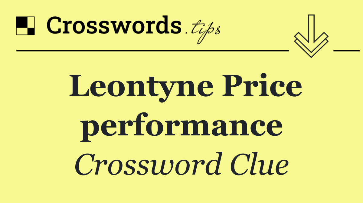 Leontyne Price performance