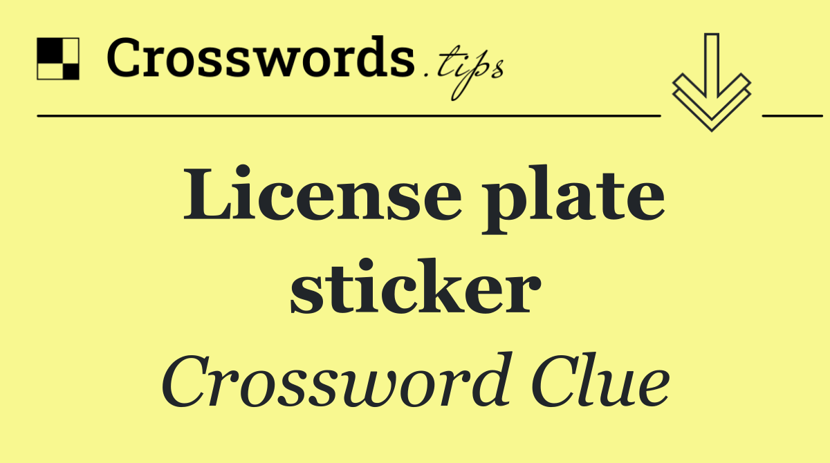 License plate sticker