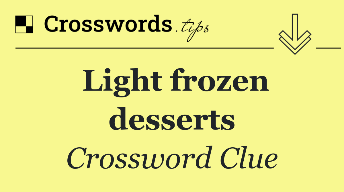 Light frozen desserts