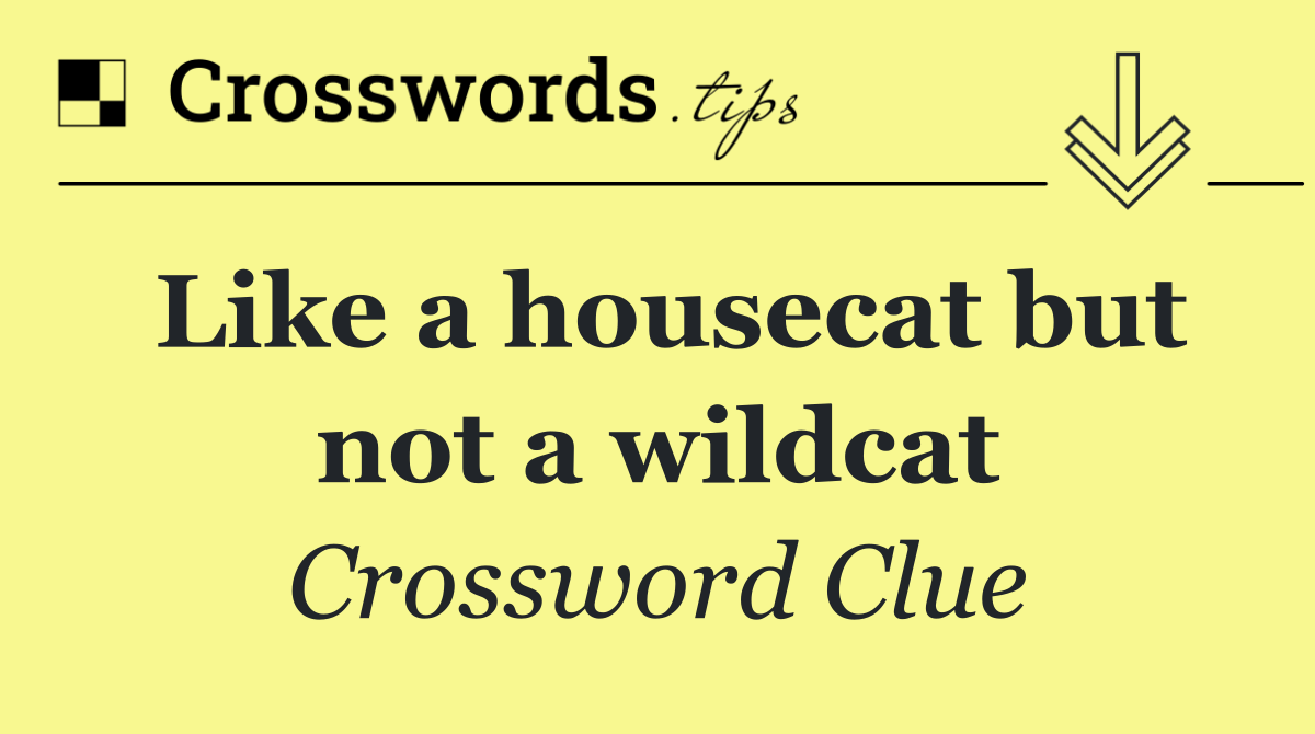 Like a housecat but not a wildcat