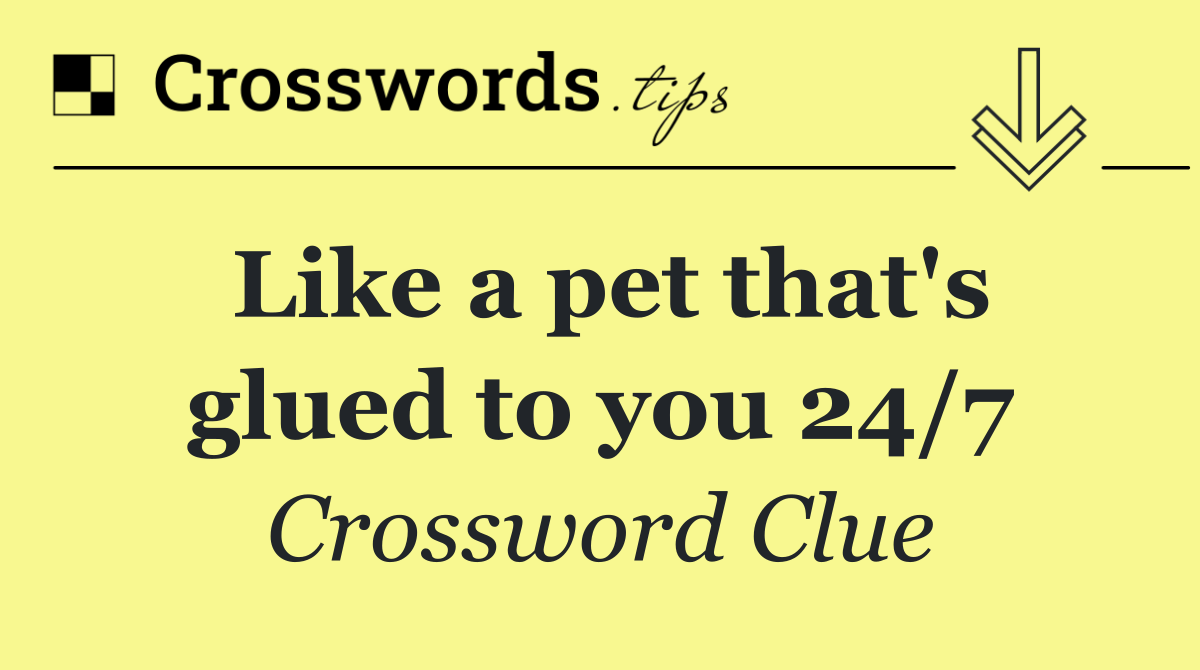 Like a pet that's glued to you 24/7