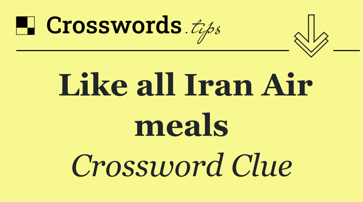 Like all Iran Air meals