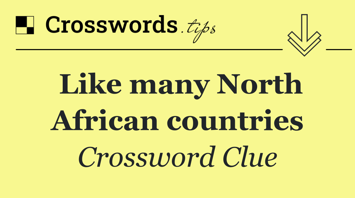 Like many North African countries