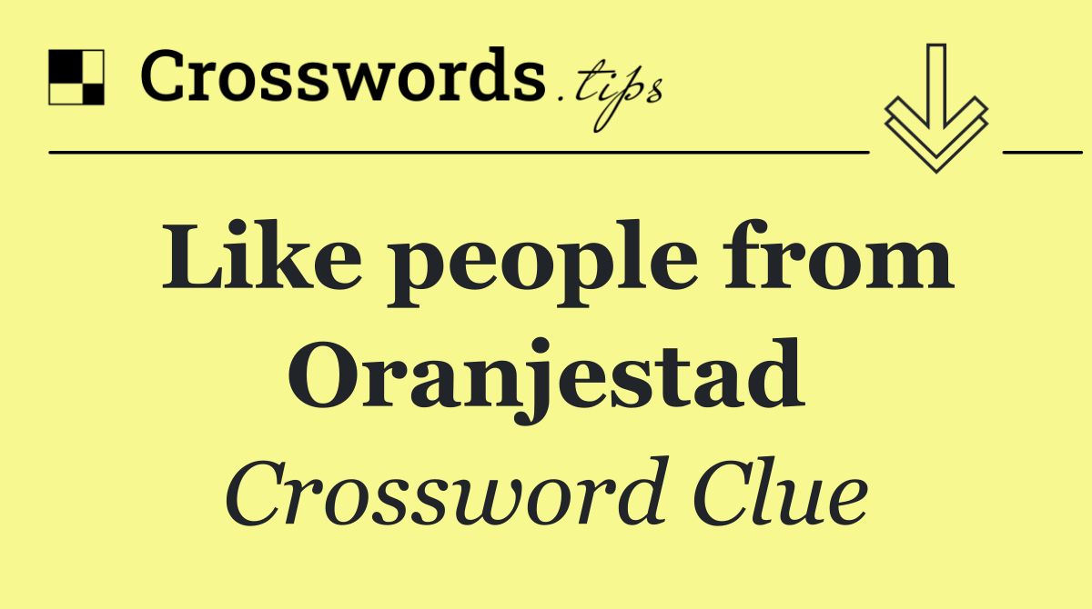 Like people from Oranjestad