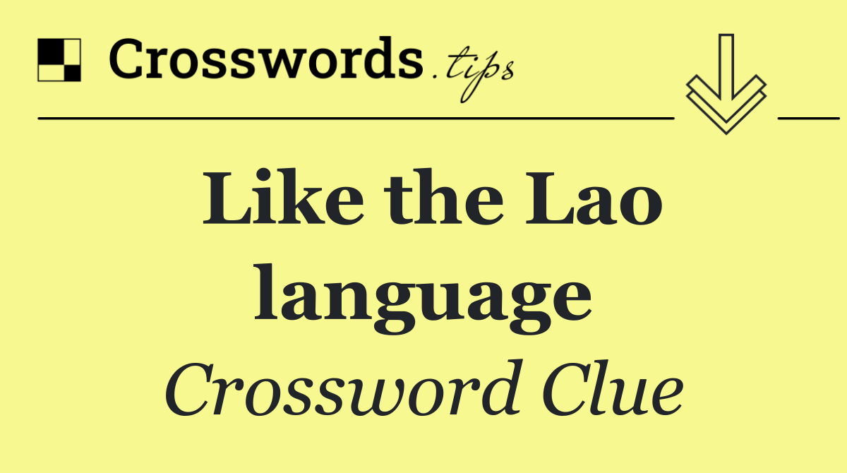 Like the Lao language