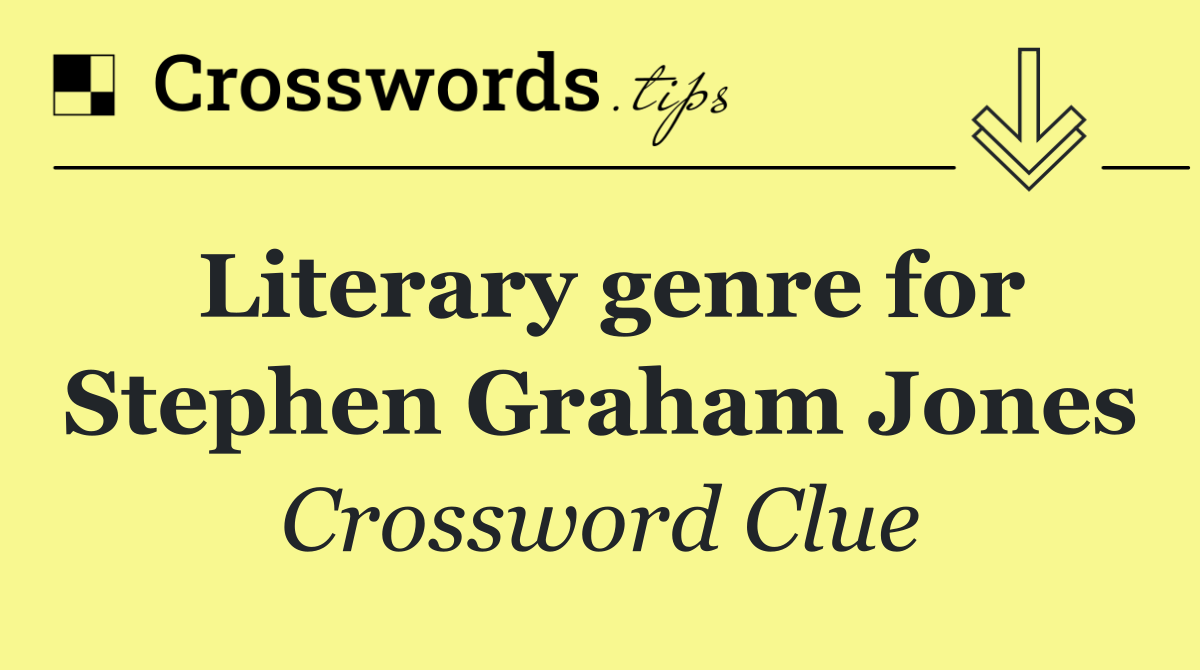 Literary genre for Stephen Graham Jones
