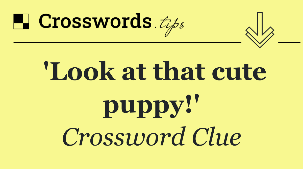 'Look at that cute puppy!'