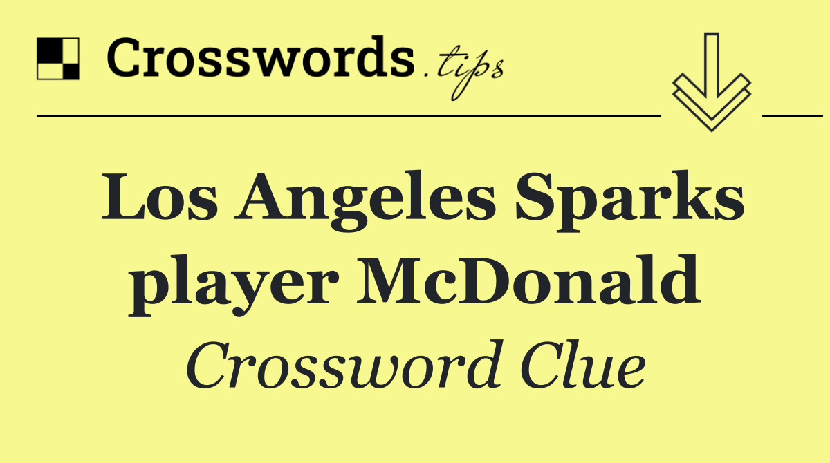 Los Angeles Sparks player McDonald