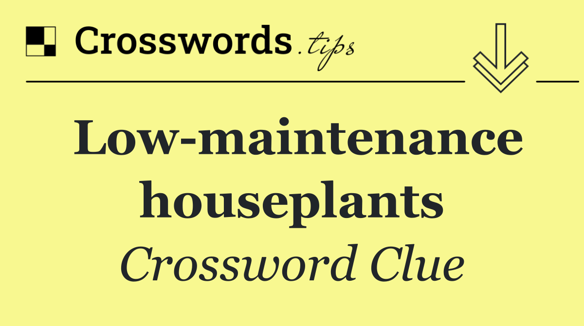 Low maintenance houseplants