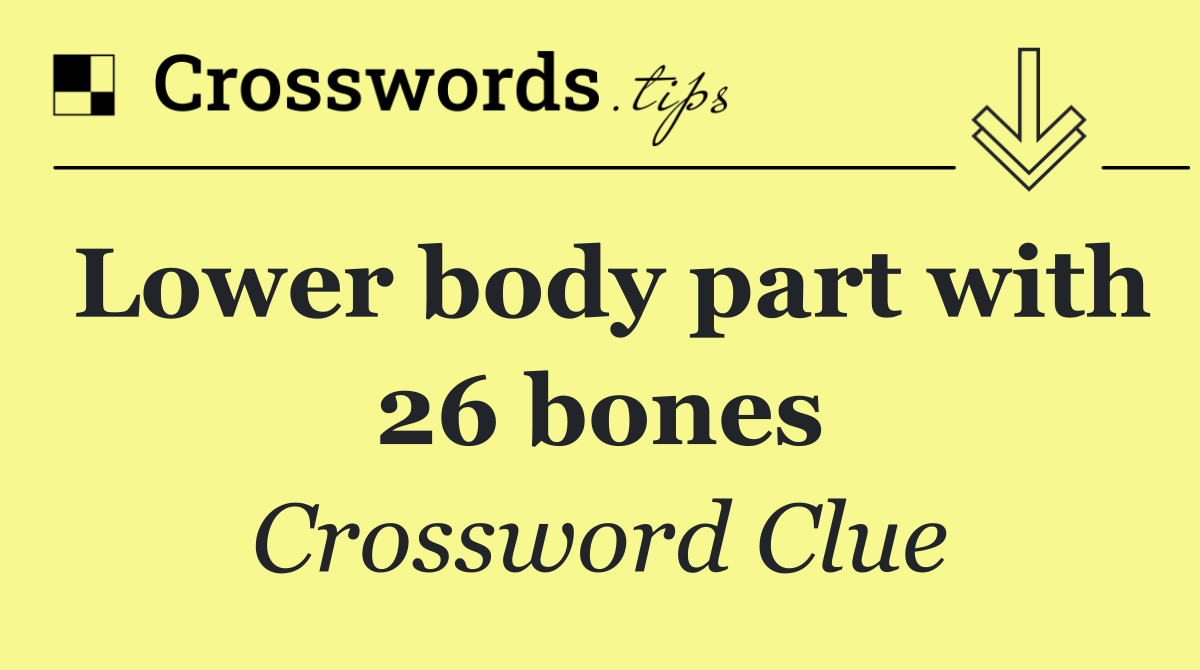 Lower body part with 26 bones