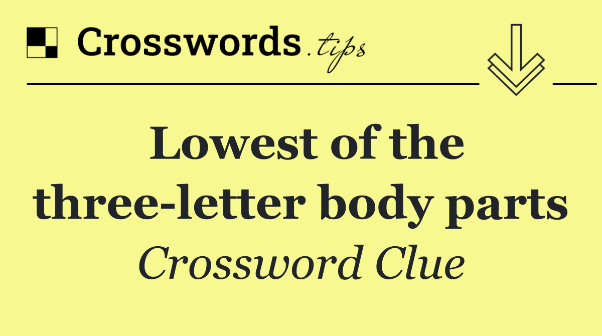 Lowest of the three letter body parts