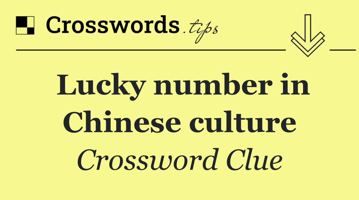Lucky number in Chinese culture