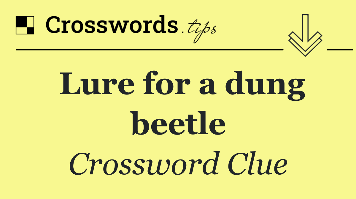 Lure for a dung beetle