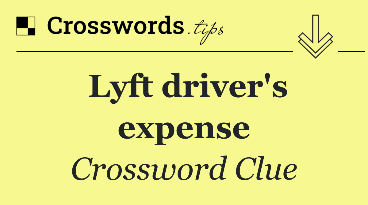 Lyft driver's expense