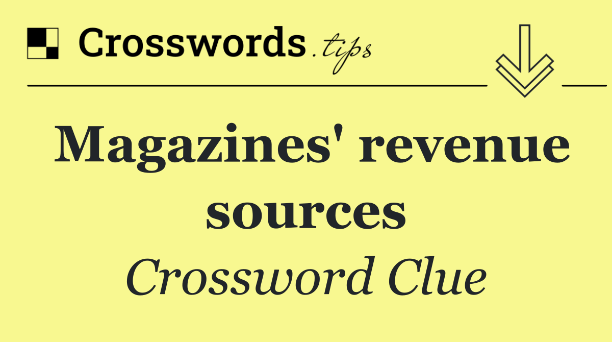 Magazines' revenue sources