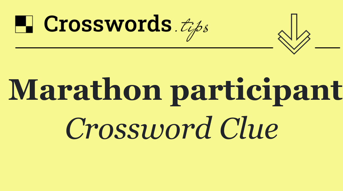 Marathon participant