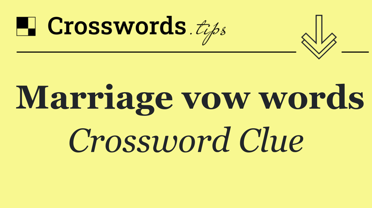 Marriage vow words