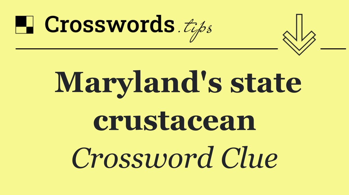 Maryland's state crustacean