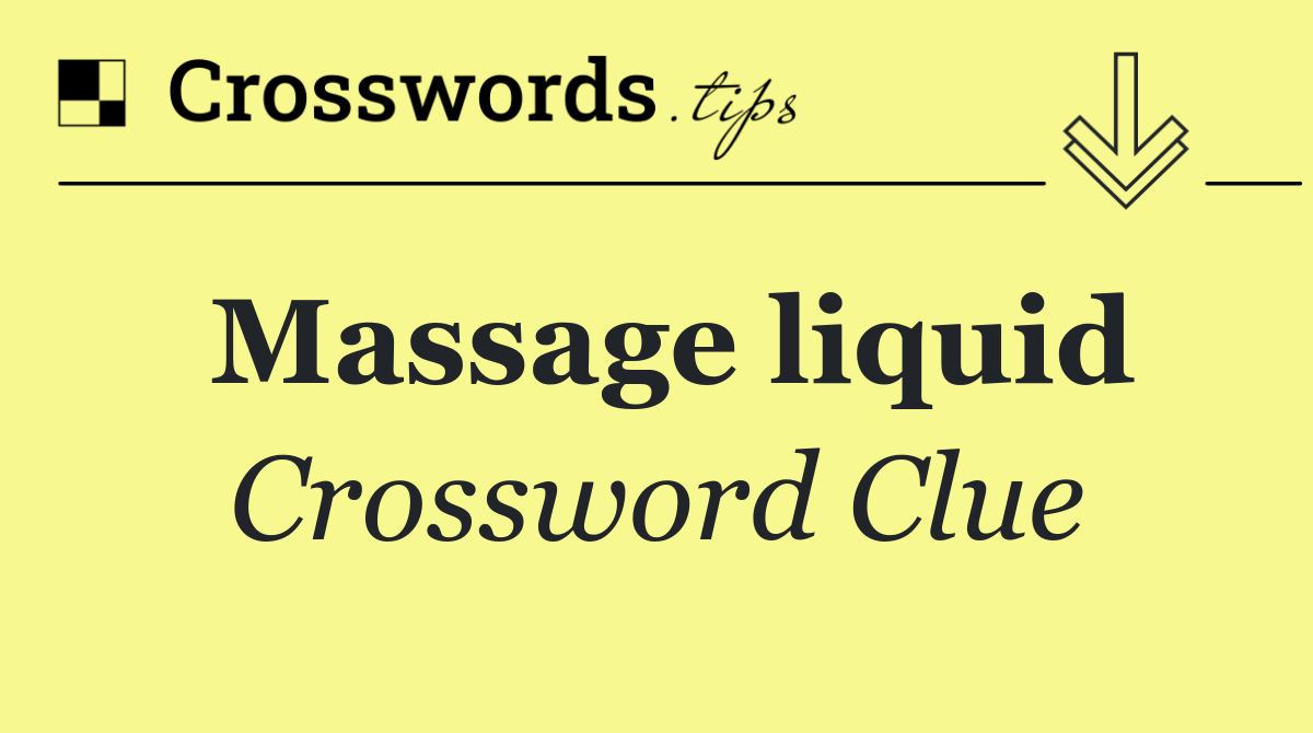 Massage liquid