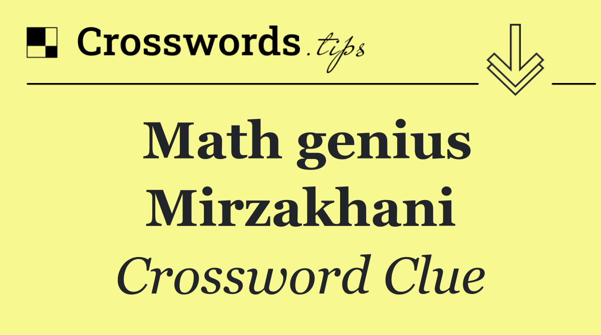 Math genius Mirzakhani