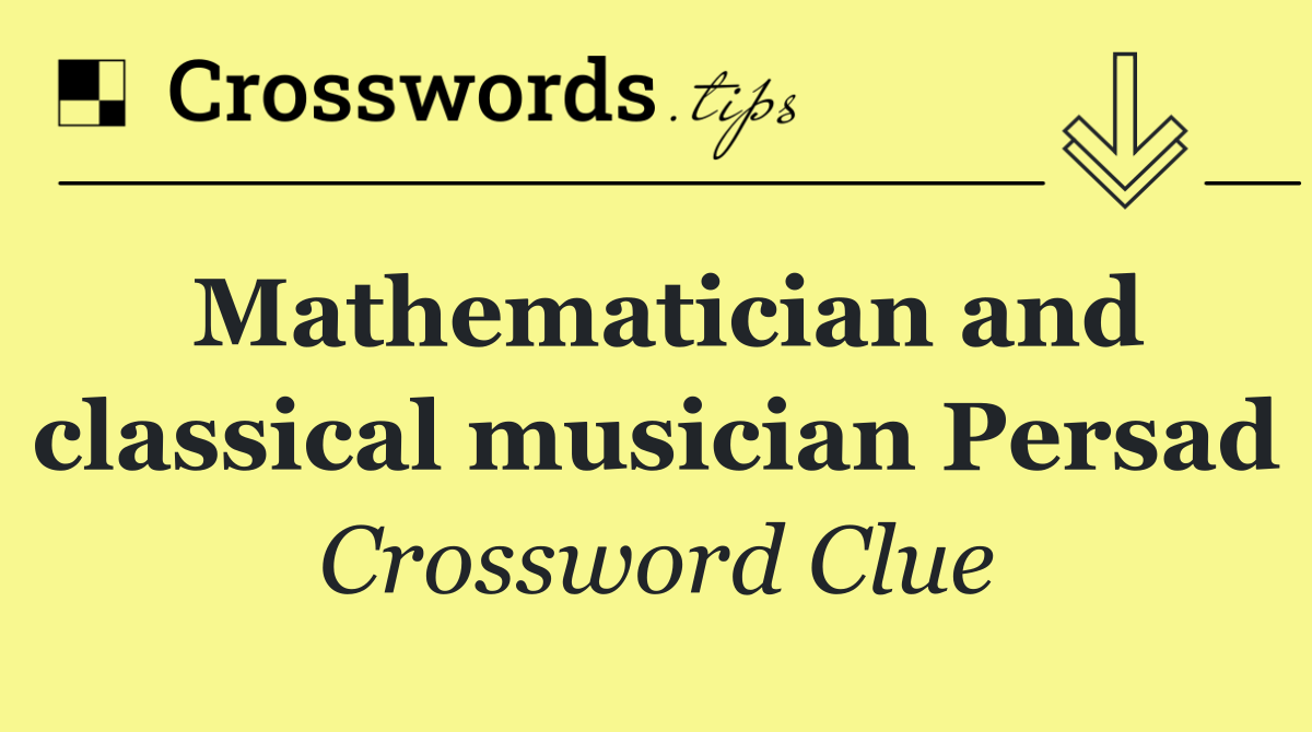 Mathematician and classical musician Persad