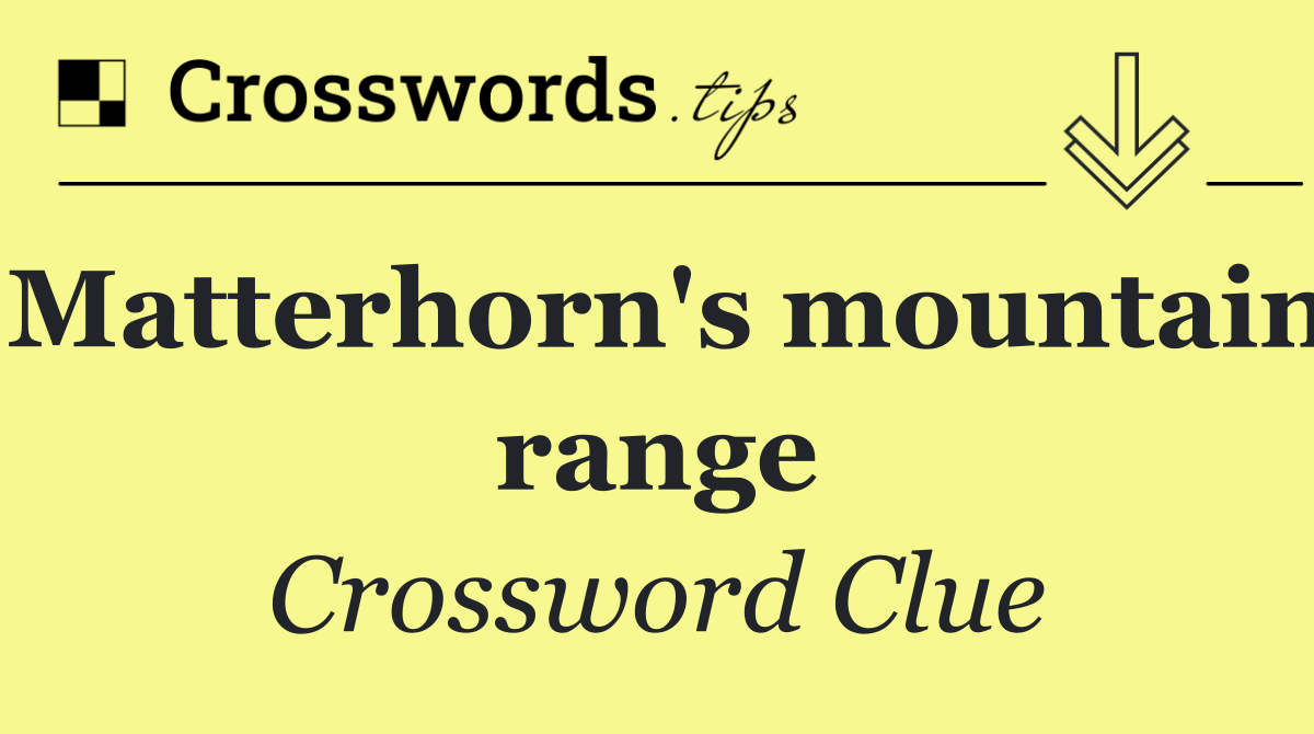 Matterhorn's mountain range