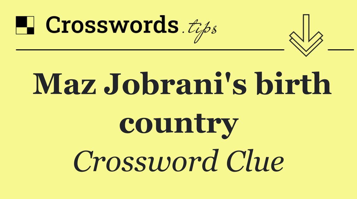 Maz Jobrani's birth country