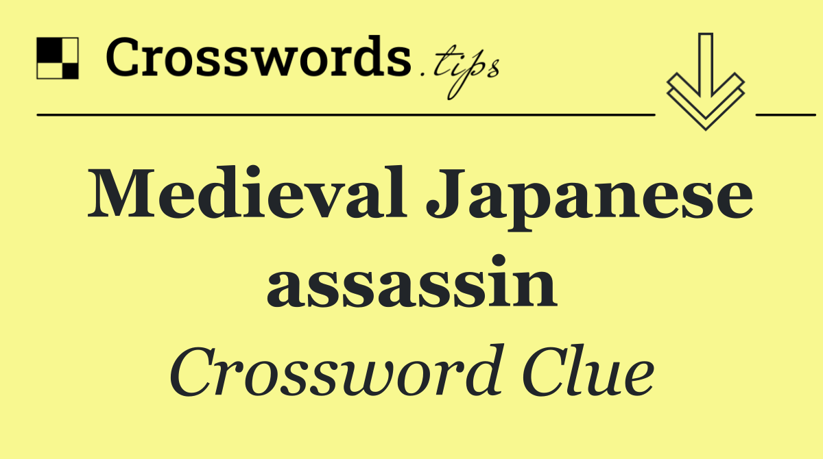 Medieval Japanese assassin
